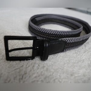 Torino Men's Black and Gray Woven leather Belt